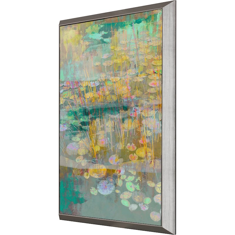 Reeds and Lilies I Framed Art Giclee - No Glass - Blue
