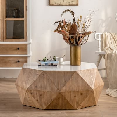 Three-dimensional Embossed Pattern Design American Retro Style Coffee Table