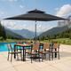 Option Set of 11 - Brown Table with Black Umbrella