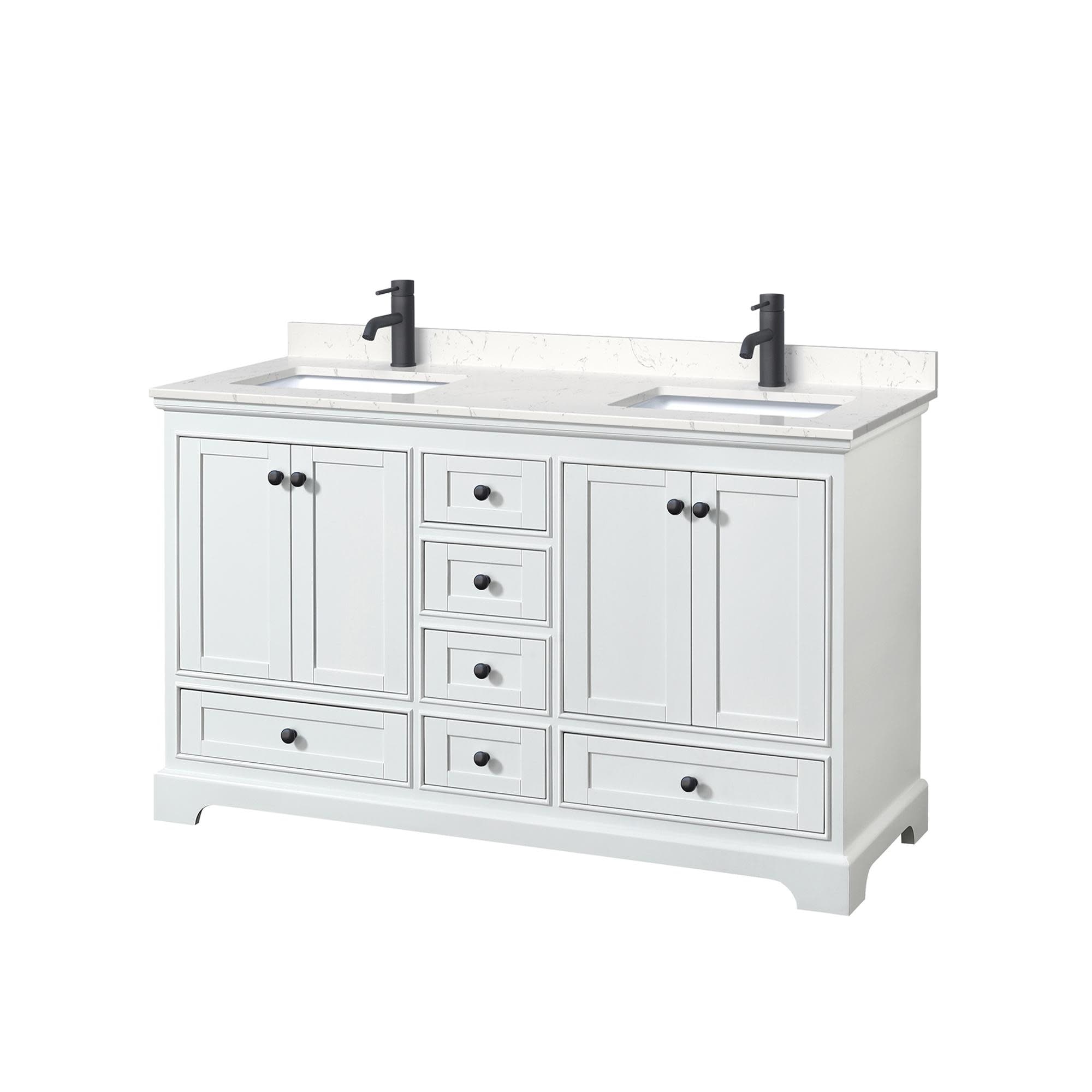 Wyndham Collection Deborah 60" Free Standing Double Basin Vanity Set