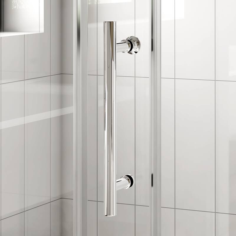 FELYL 44-48" W × 76" H Single Sliding Frameless Shower Door with Heat Soaking Process and Protective Coating Clear Glass