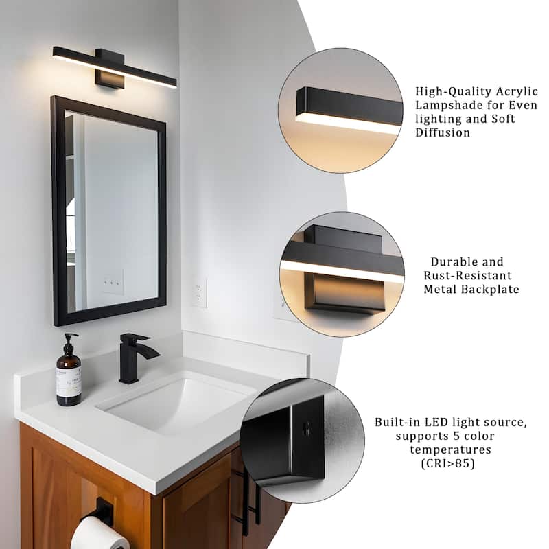 Modern Vanity Lights 3/4 Light Bathroom Dimmable Light Fixture Wall Sconce with Glass Shades
