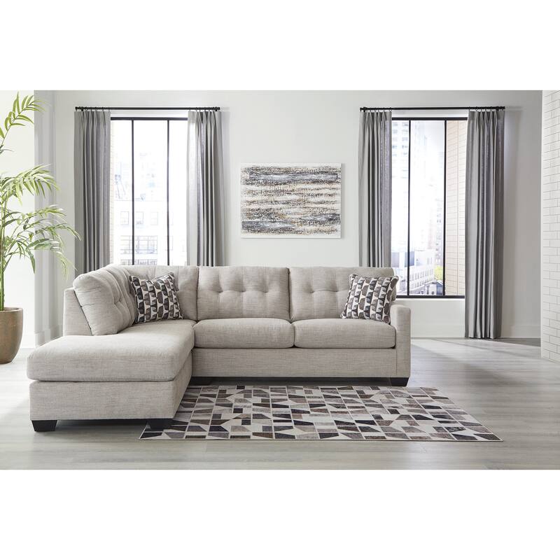 Signature Design by Ashley Mahoney 2-Piece Sectional with Chaise - 105"W x 90"D x 37"H - Pebble - Left Facing