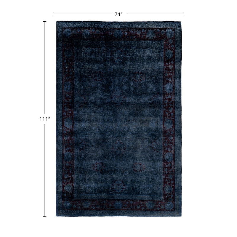 Overdyed One-of-a-Kind Hand-Knotted Area Rug - Gray - 6' 2" x 9' 3"
