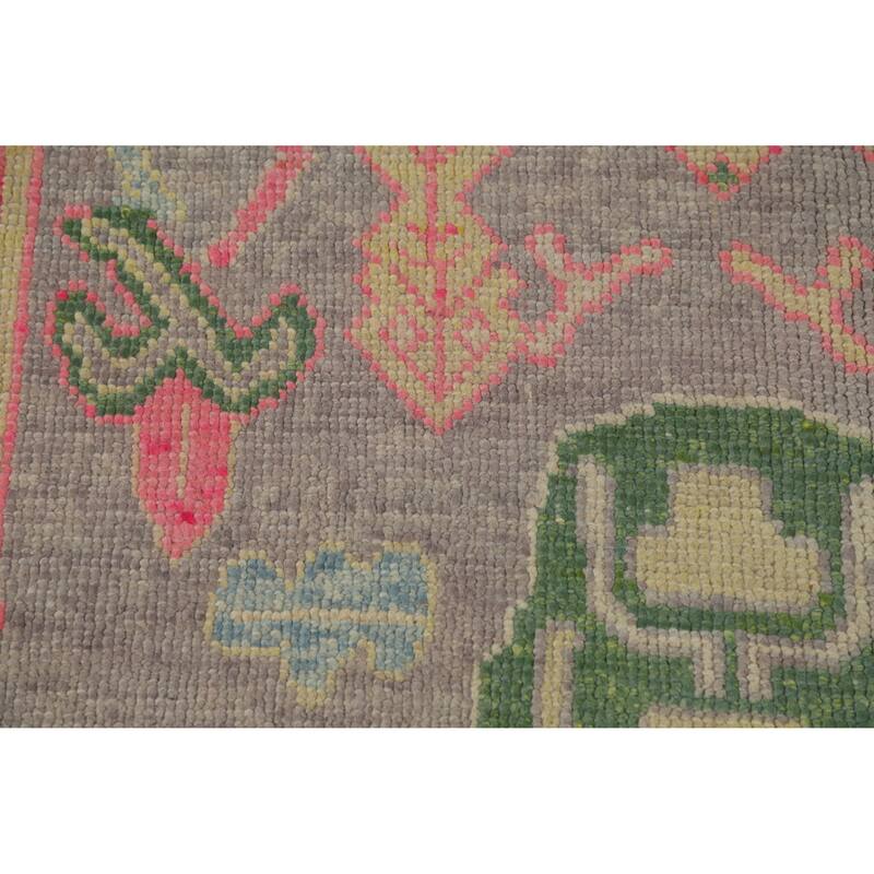 Hand Knotted Oriental 100% Wool Carpet Transitional All-Over Purples Oushak Area Rug - 10' 8'' X 8' 1''