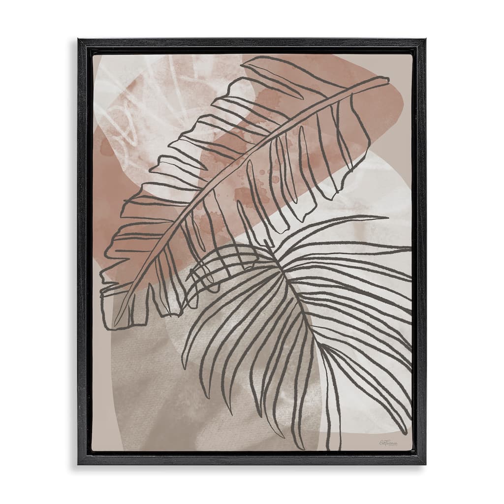 Stupell Tropical Earth Tone Leaves Framed Floater Canvas Wall Art Design By Cat Thurman Designs