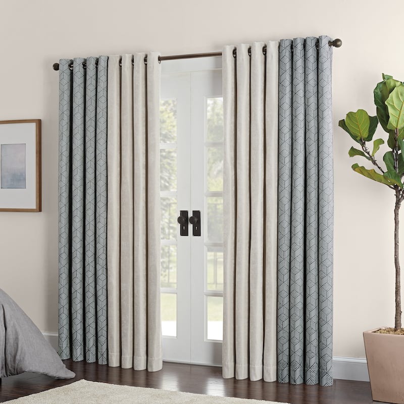Eclipse Aura Draft Stopper Energy Saving 100% Blackout Grommet Top Curtain Panel