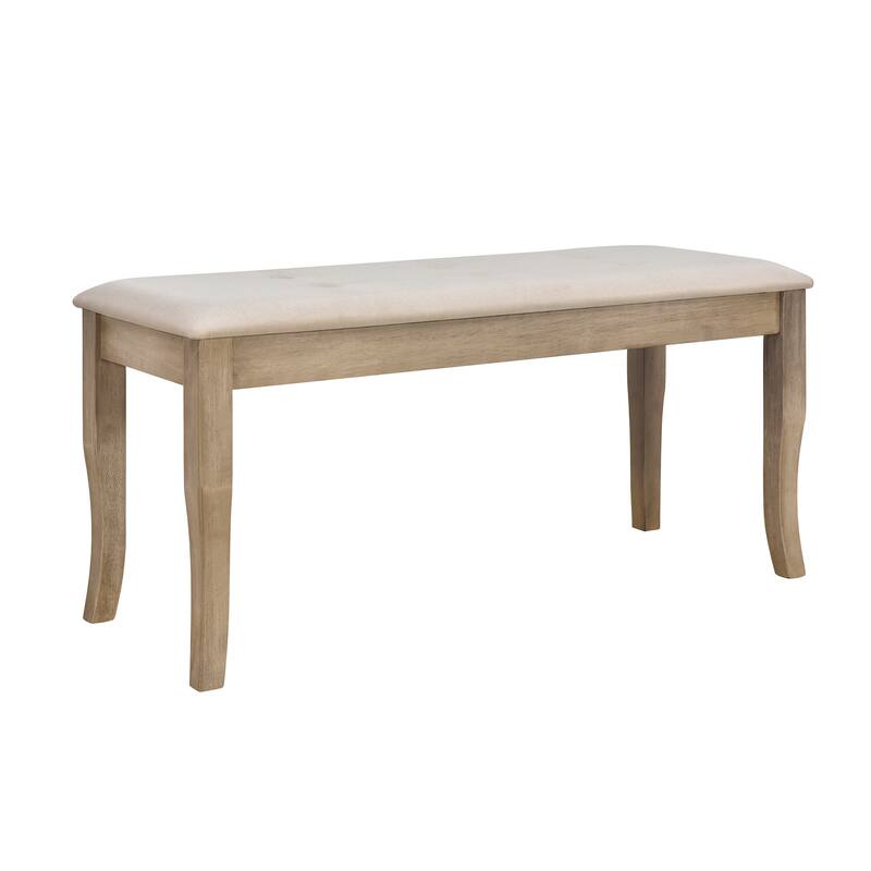 6-Piece Farmhouse Dining Table Set, Rectangular Trestle Table and 4 Upholstered Chairs & Bench