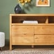 preview thumbnail 12 of 32, Walker Edison Farmhouse Rustic Solid Oak Wood 65" Sideboard with Storage
