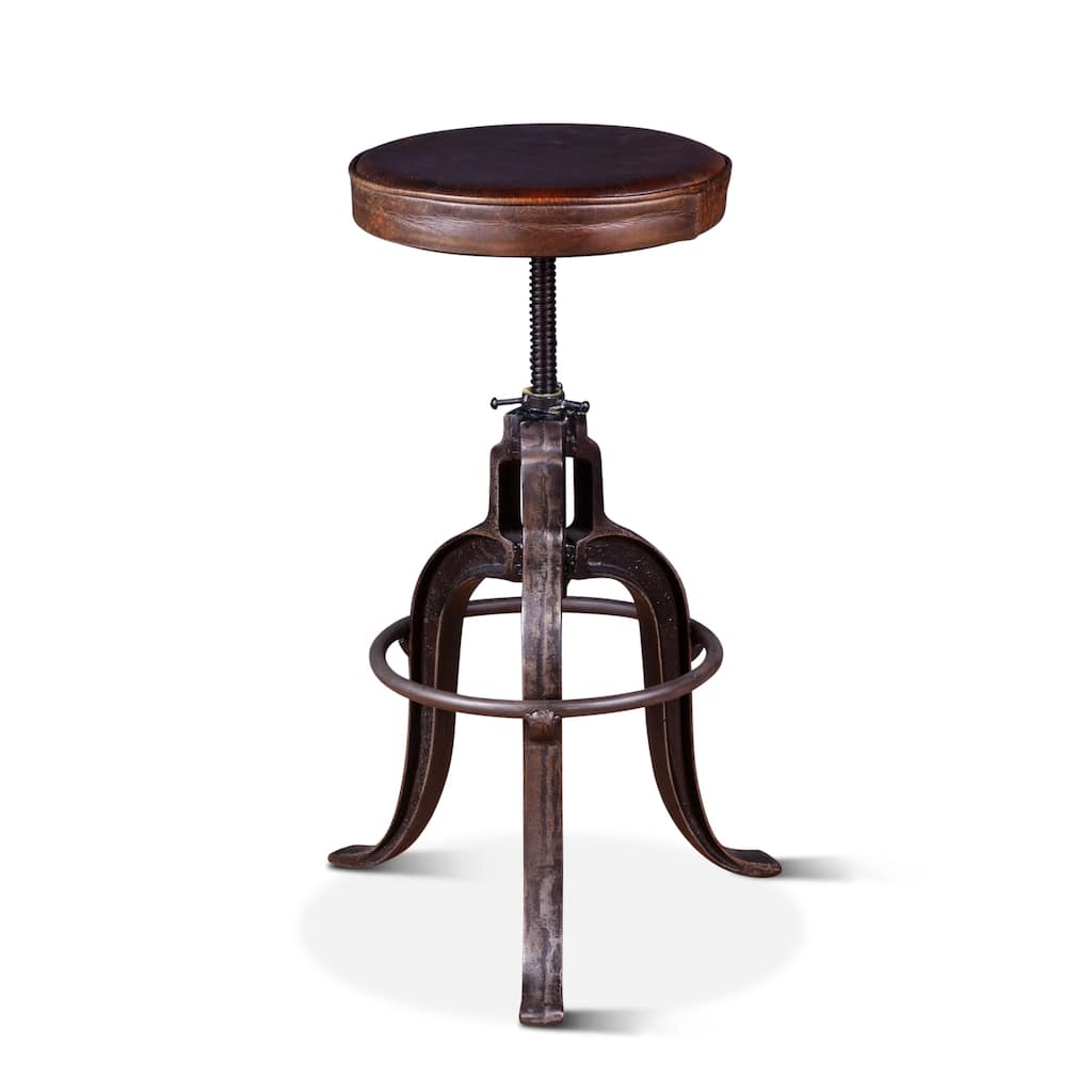 Sterling Industrial Adjusting Barstool in Vintage Brown