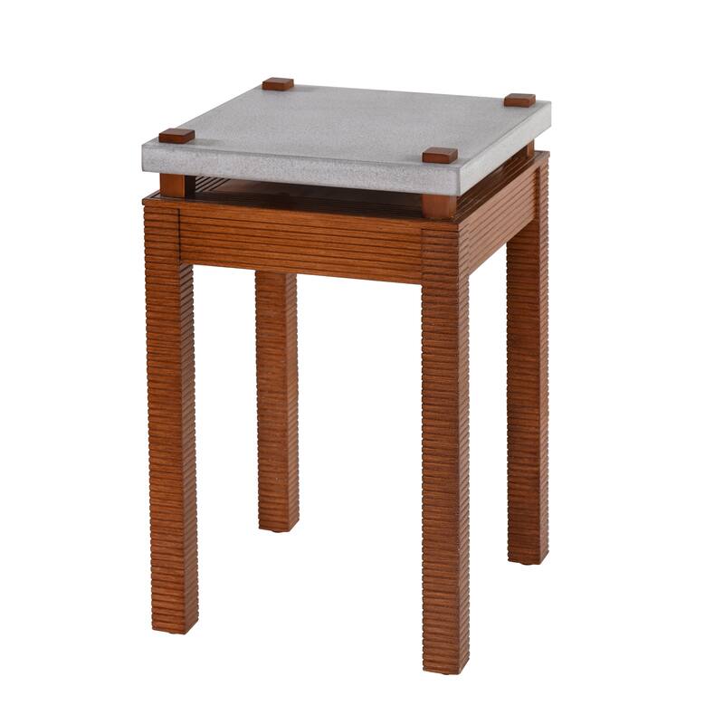 StyleCraft Norman Wyatt Home - Fern Plant Stand - Cement Gray & Zebra Cherry - 22" High