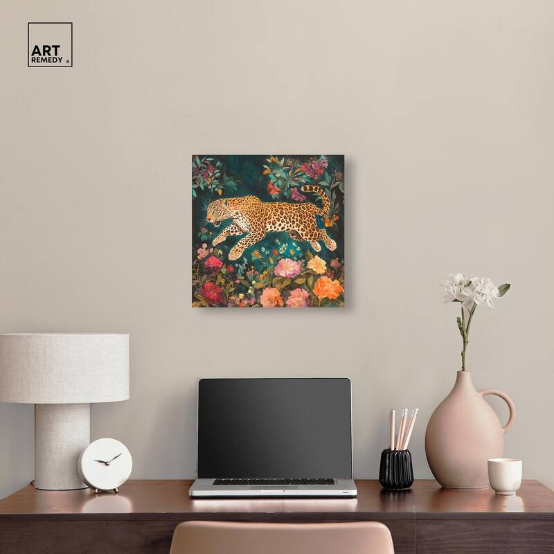 Tigers and Blooms Canvas by Art Remedy, Gallery Wrapped