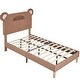 preview thumbnail 8 of 9, Javlergo Twin Size Upholstered Platform Bed Frame with Bear Ears Headboard and Light, Kids Bed Set of 2