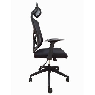 Modern High Back With Headrest Office Mesh Chair Tilt Arms Lumber Support Large Base Adjustable Swivel Task Executive All Black