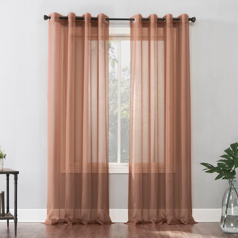 Tenda A Onde Sheer Voile Con Occhielli - Guscio D'Uovo, 149,9x160 Cm, Lavabile