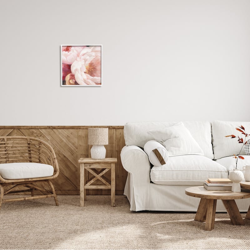Stupell Pink Peonies Cluster Soft Edge Flower Petal Painting Framed Wall Art