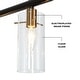preview thumbnail 6 of 9, Alva Modern 5-Light Black Gold Chandelier Glass Linear Island Lights for Dining Room - 36" L x 3" W x 8" H