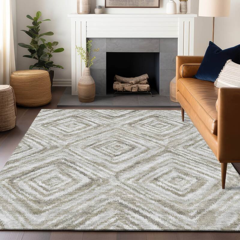 Premium Washable Super Soft Modern Diamond Mayfield Rug