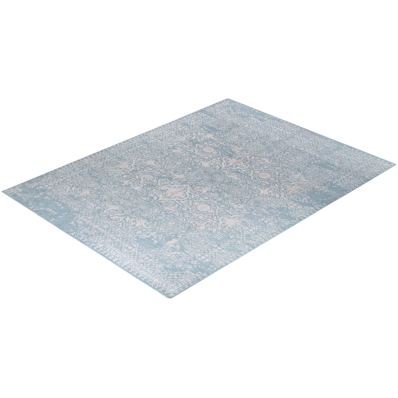 Ikat One-of-a-Kind Handmade Area Rug - Gray, 9' 0" x 11' 10" - 9' 0" x 11' 10"