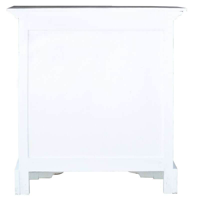 2-Doors Distressed Driftwood Accent Cabinet with Storage - 34" - White and Brown