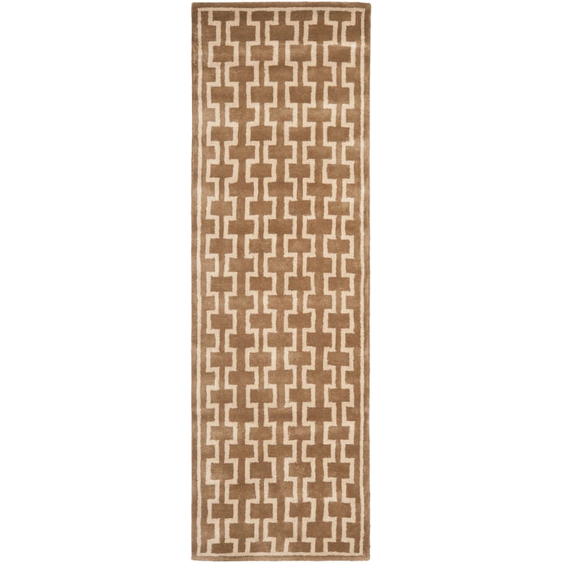 SAFAVIEH Handmade Soho Shardae N.Z. Wool Rug - 2'6" x 10' Runner - Camel/Gold