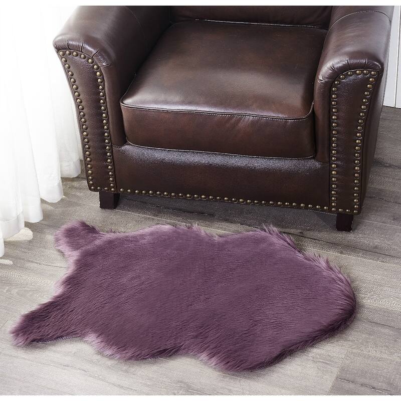 Serenta Shag Sheepskin Silky FauxFur Area Rug Sofa Decor - 24" x 36" - 24" x 36"
