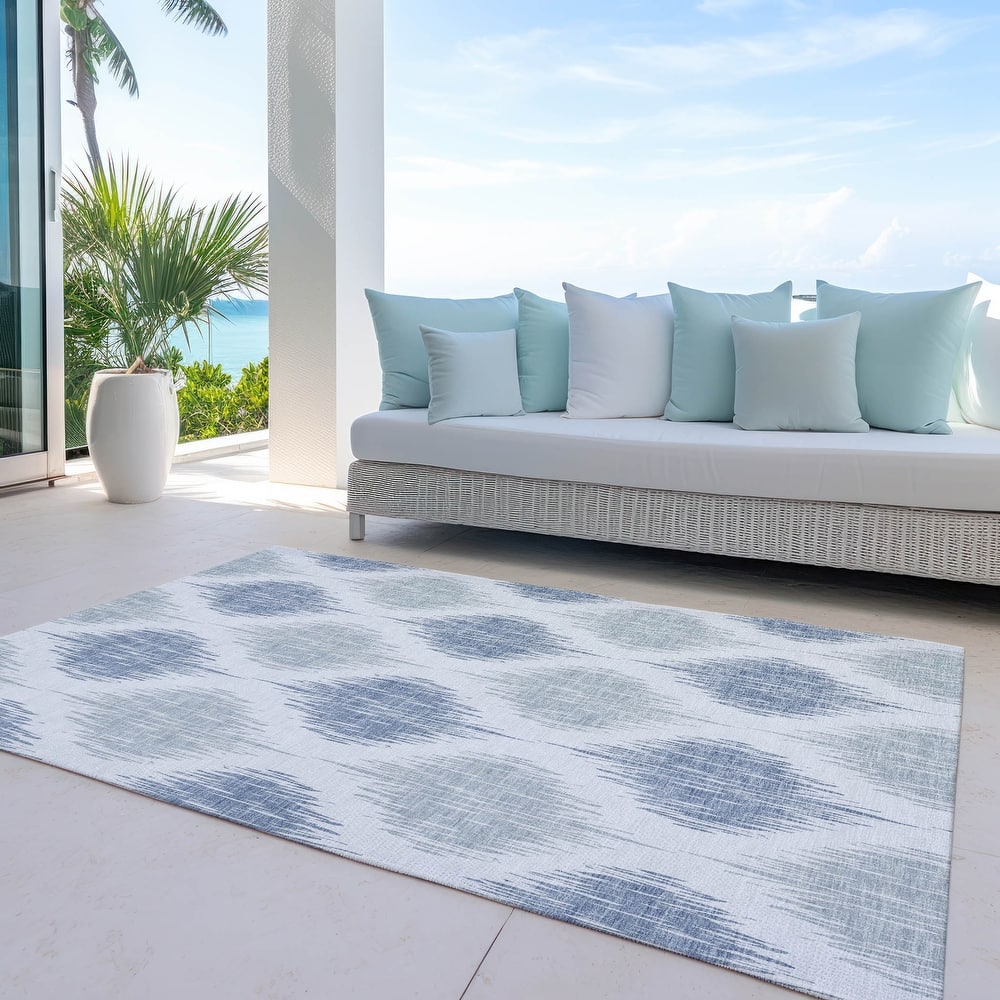 Machine Washable Indoor/ Outdoor Chantille Geo Contemporary Rug