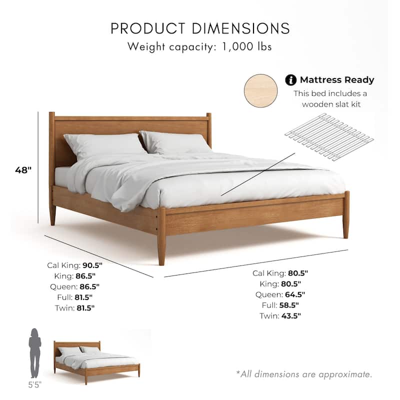 Furniture of America Fopp Mid-century Solid Wood Platform Bed