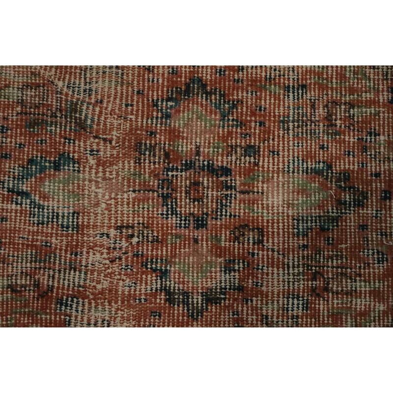 Hand Knotted Oriental 100% Wool Carpet Transitional Floral Oranges & Rust Anatolian Area Rug - 8' 9'' X 5' 10''