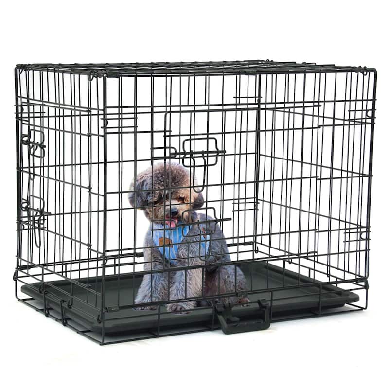 24" to 48" Pet Kennel Cat Dog Folding Steel Crate Animal Playpen Wire Metal