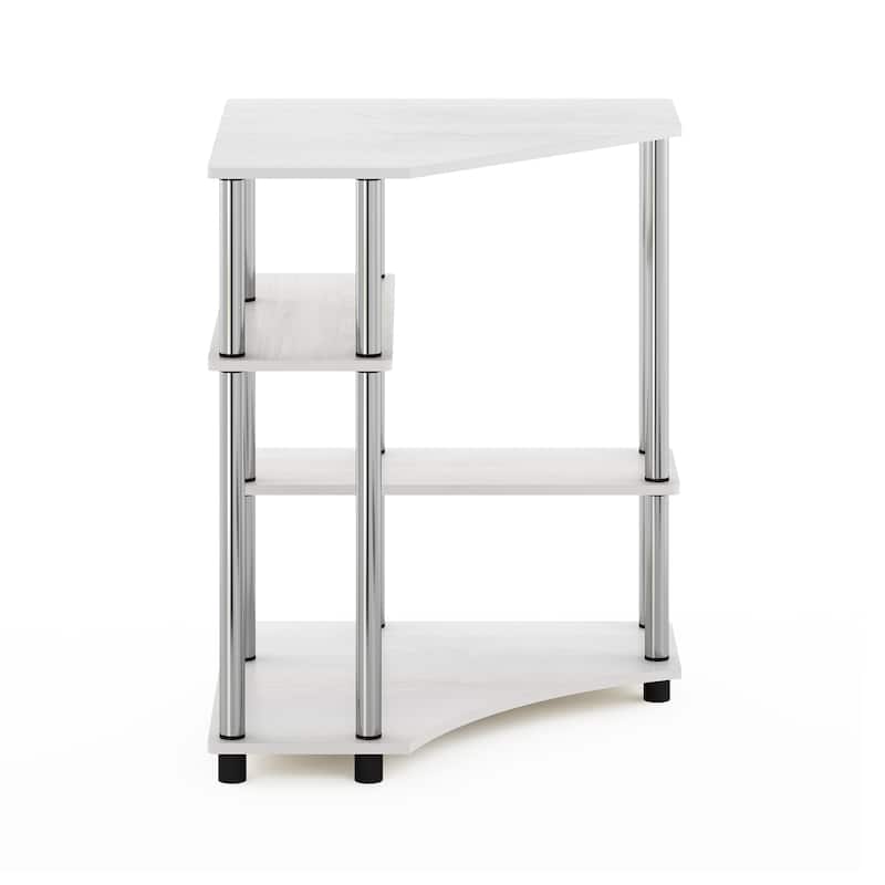 Furinno Turn-N-Tube Space Saving Corner Desk with Shelves