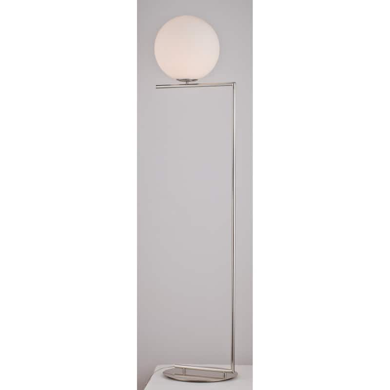 Transitional 1-Light Satin Nickel Frame Floor Lamp