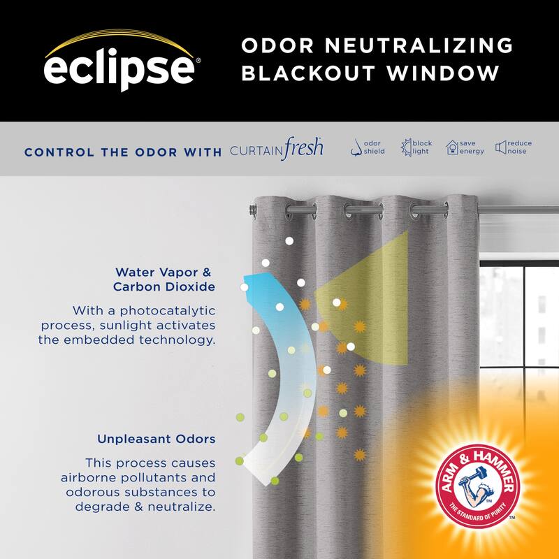 Eclipse Lawson Arm & Hammer Odor Neutralizing Blackout Grommet Curtain Panel