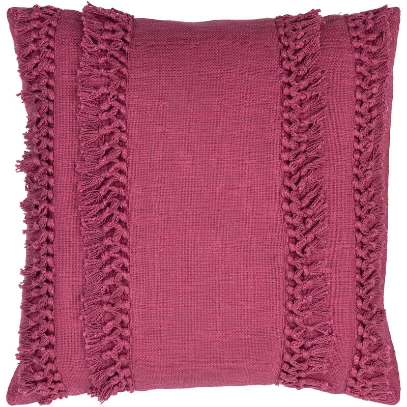 Miloh Tassel Fringe Accent Throw Pillow - Purple - 20"H x 20"W - Polyester