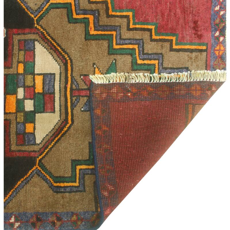 Fine Vintage Distressed Hicham Red/Charcoal Runner - 2'5" x 13'5"