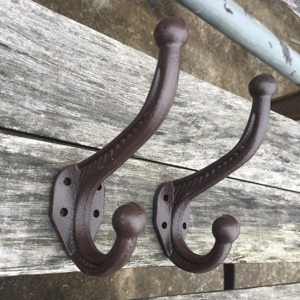 Wrought iron top hat hooks