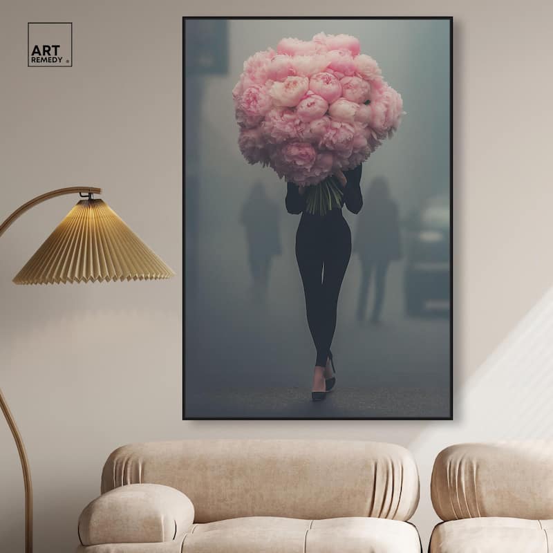 Peony Bouquet Canvas by Art Remedy