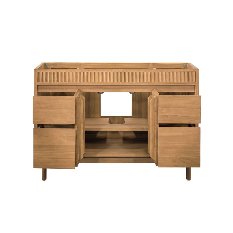 Avanity Kayla Bathroom Vanity in Natural Teak with White Engineered Stone Top