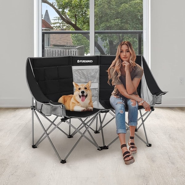 Portable Loveseat Camping Chair Oversized Person Outdoor Folding