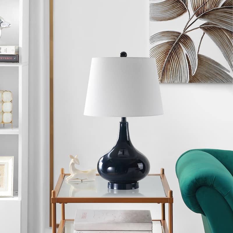 SAFAVIEH Lighting Shanda 24-inch Gourd Glass White Table Lamp (Set of 2) - 14"x14"x24" - 14Wx14Dx24H
