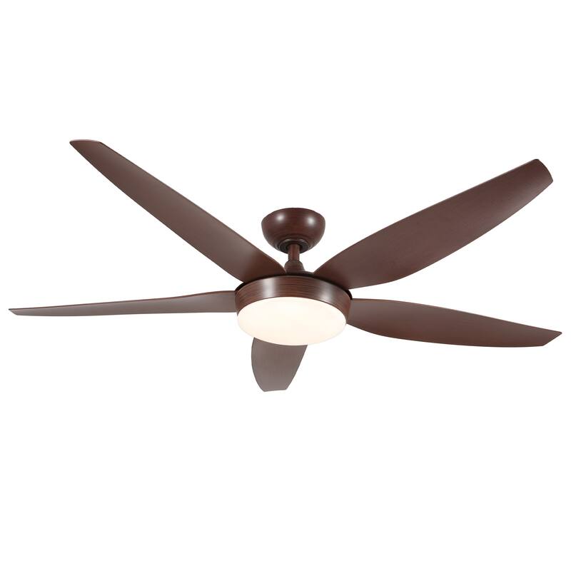 56'' Neutral Red Indoor Ceiling Fan with Light Remote