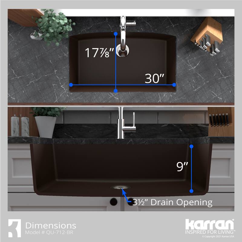 Karran Undermount Quartz Double Bowl Kitchen Sink