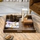 preview thumbnail 55 of 76, KINWELL Square Black Walnut Wood Serving Tray Ottoman Tray with Handles