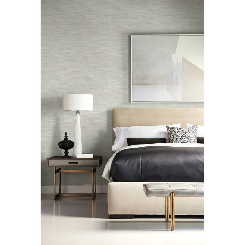 Seabrook Designs Lillian August Faux Linen Weave Unpasted Wallpaper