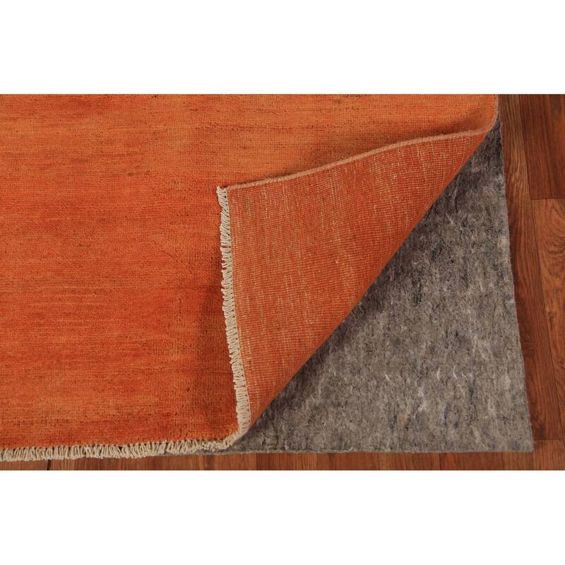 Orange Gabbeh Oriental Rug Hand-Knotted Foyer Wool Carpet - 3'4" x 4'10"