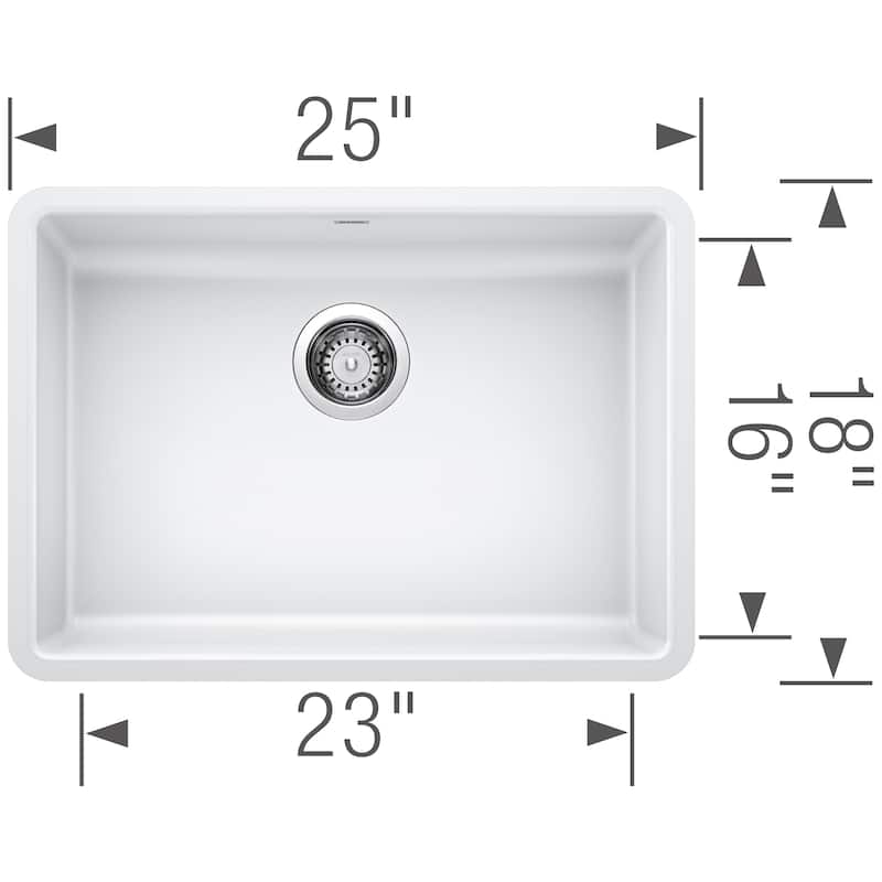 Blanco Precis 18-In X 25-In Granite Kitchen Sink - 25" x 18" x 5" - 25" x 18" x 5"