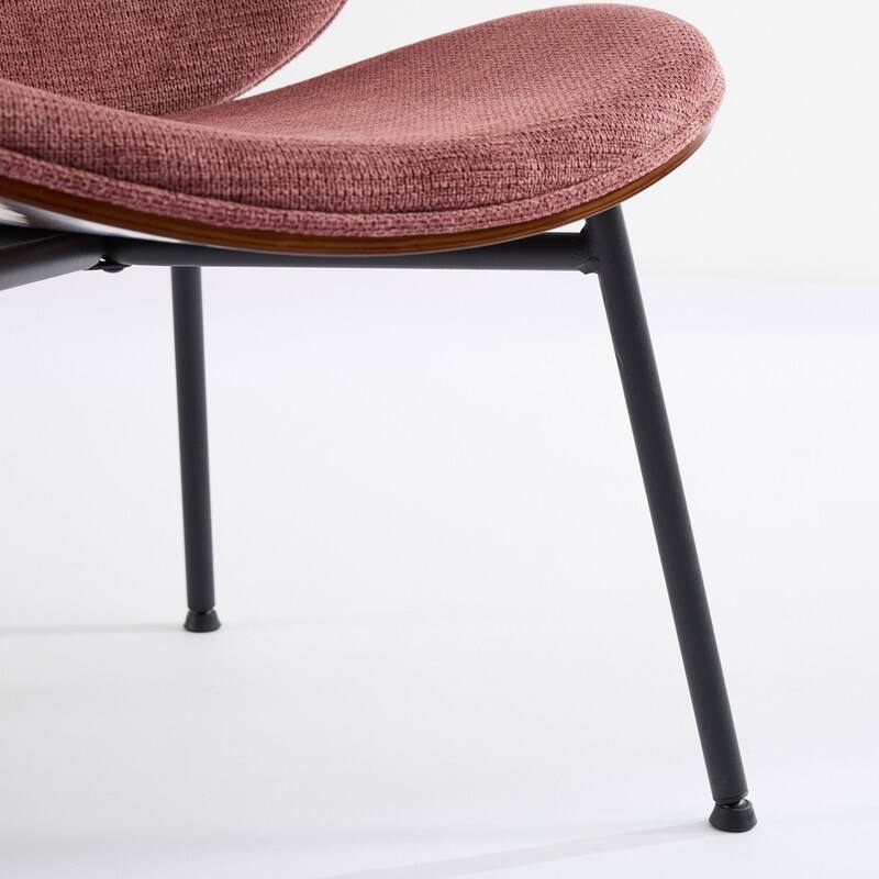 Mid-Century Modern Shell Accent Chair with Tripod Base in Walnut Finish