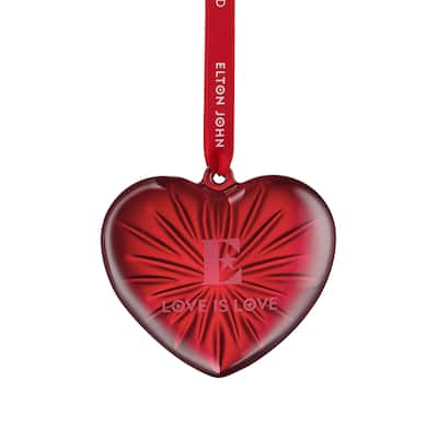Waterford Elton John Aids Foundation Red Heart Ornament