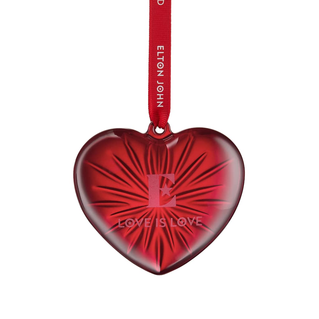 Waterford Elton John Aids Foundation Red Heart Ornament