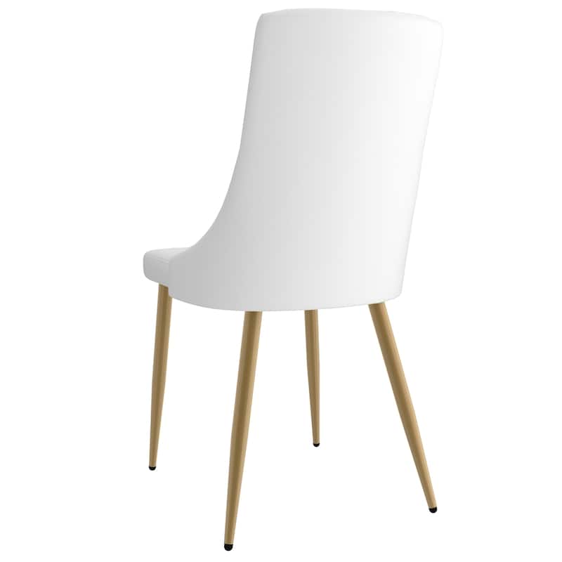 Set of 2 Contemporary Faux Leather and Metal Side Chair - N/A